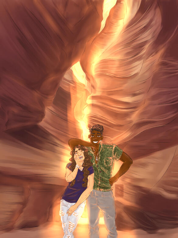 June Brown & Nick Springfield (Original characters) - half body