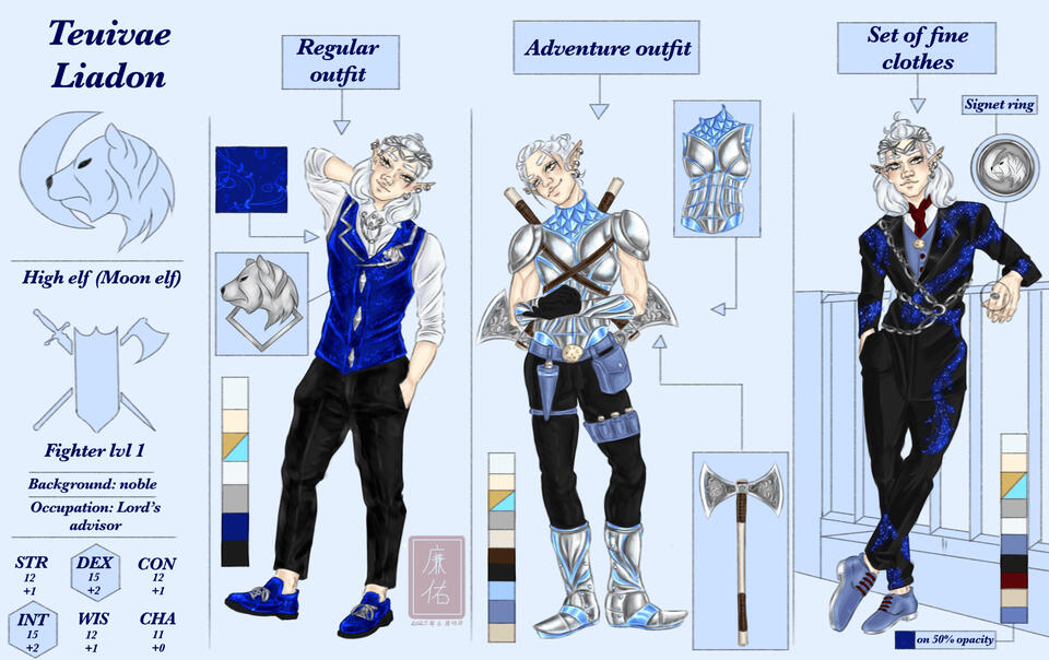 Teuivae Liadon (original dnd character) - character sheet